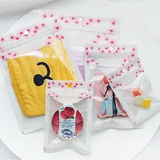 100 Clear Window Glossy White and Pink Small Clothing Storage Zip Seal Lock Bags