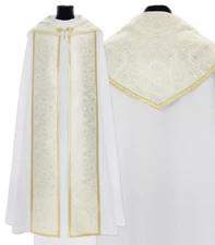 White Gothic Cope with stole K14-B Vestment Capa pluvial Blanca Piviale Bianco