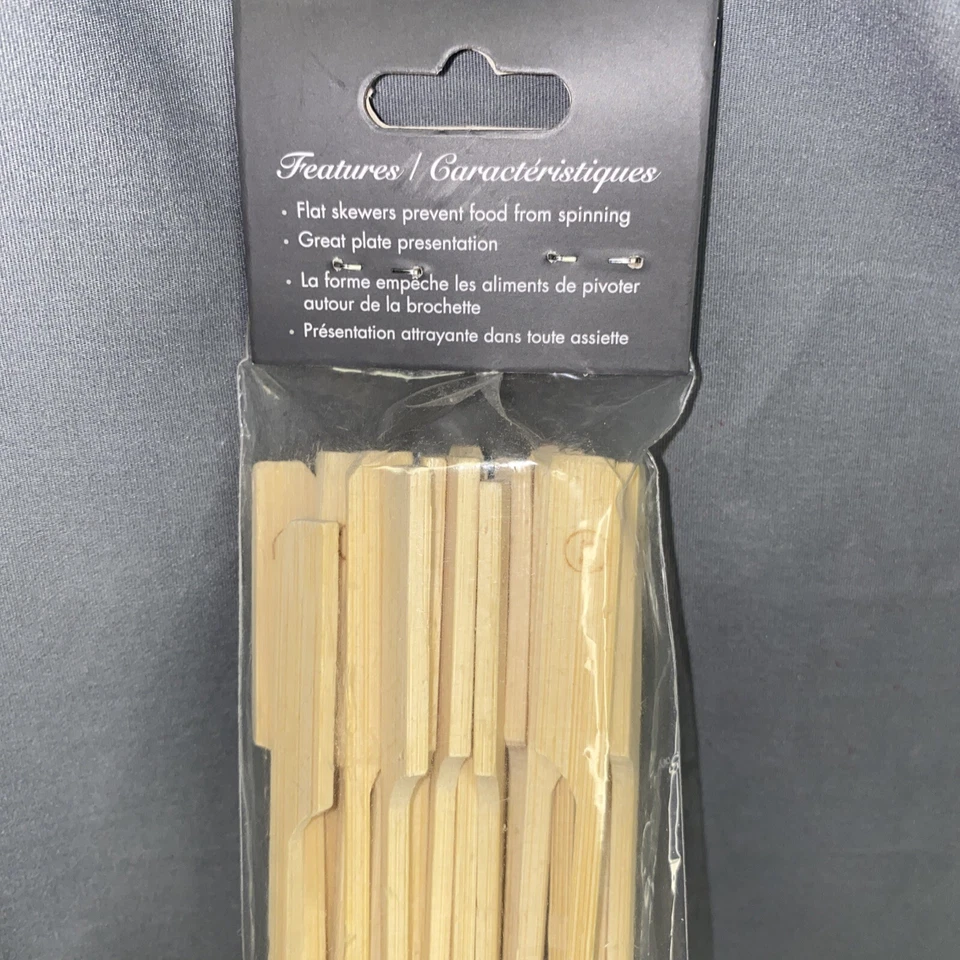 25 Paddle Flat Head Bamboo Skewers BBQ Premium Original Style Picks - Image 3 of 4
