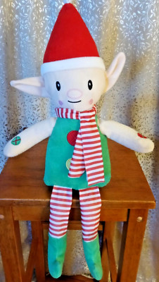 Kelly Toy Large 20'' Santa's Sitting Elf Red & Green Helper Christmas Plush 2013