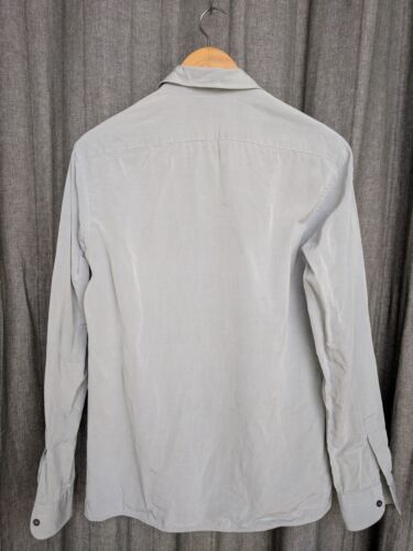 APC 1 A.P.C. Camicia piatta Rue de fleurus Paris France bottoni grigio - Foto 3 di 7