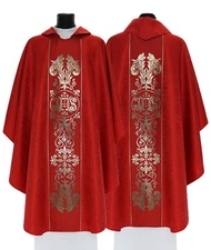 Red Gothic Chasuble with stole 044-C25 Vestment Rouge Casulla Roja Casula Rossa