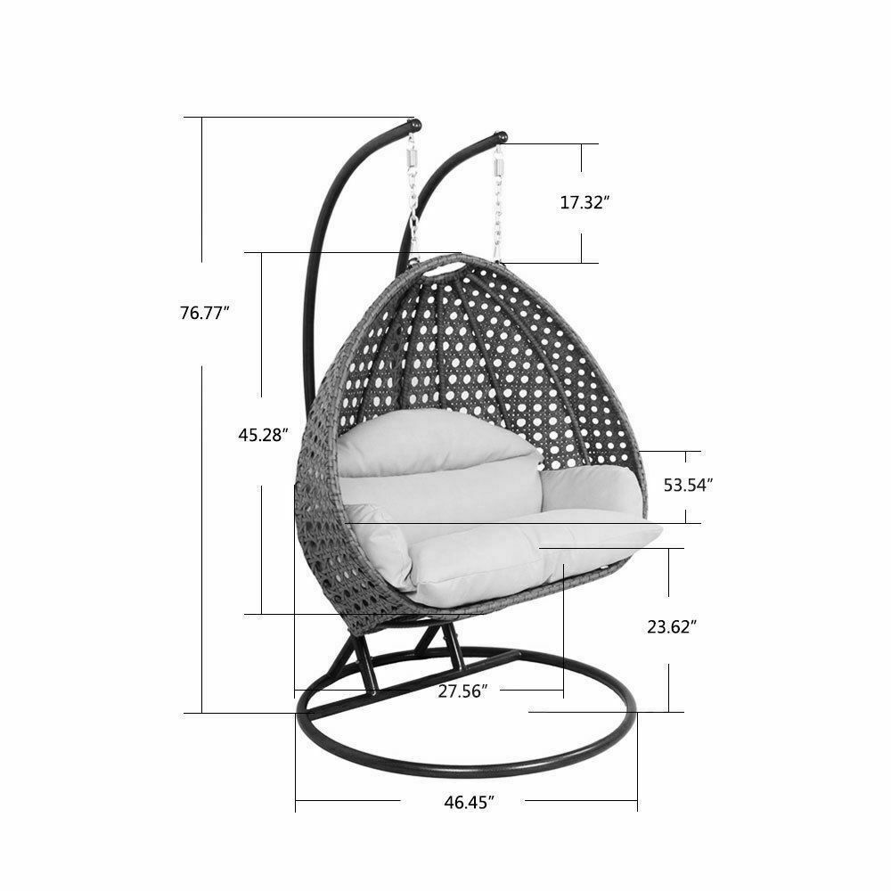 Island Gale 2Person Outdoor Wicker Rattan Hanging Wicker Swing Chair Egg w Cover