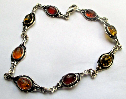 bracelet original bijou rétro couleur argent maillons courses