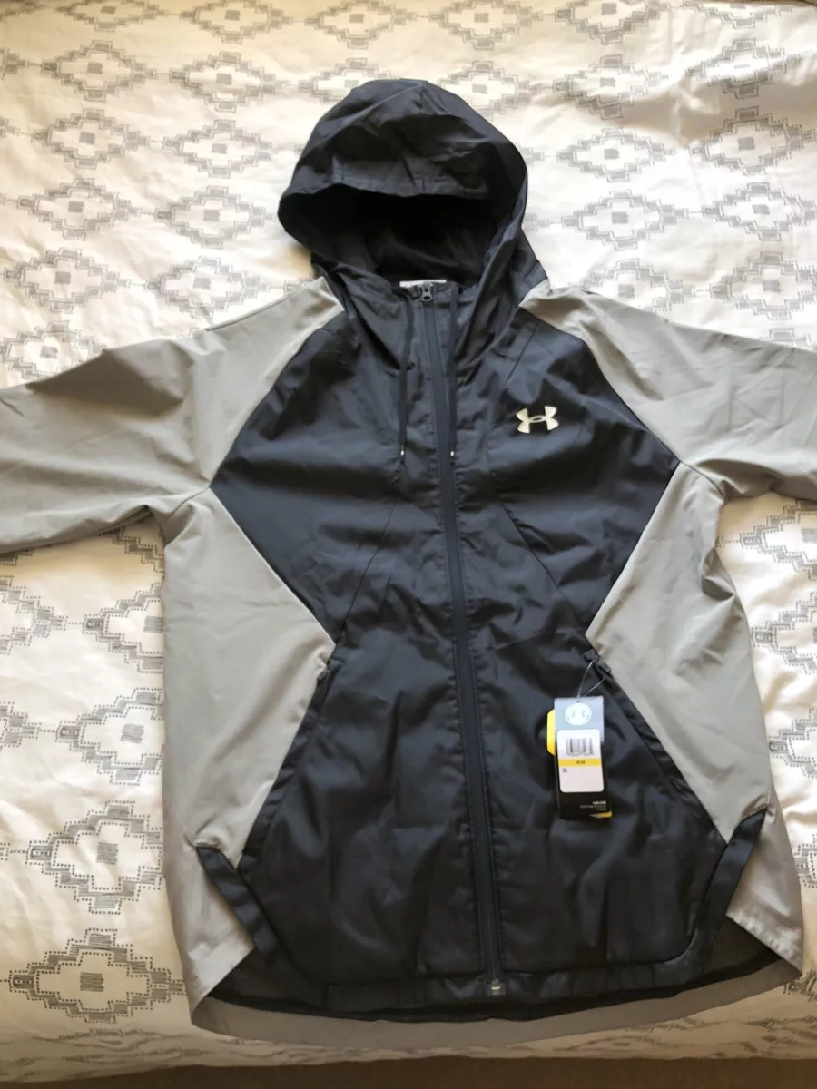 Under Armour Windbreaker Jacket / Black & Grey / Unworn / Tags Still On