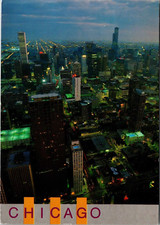 Continental Postcard Chicago Pitt Aerial View John Hancock Center Sears Tower