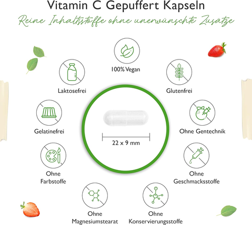Vitamin C Gepuffert - 365 Kapseln - Hochdosiert Mit 1000Mg Vitamin C/ Tagesdosis - Bild 4 von 7