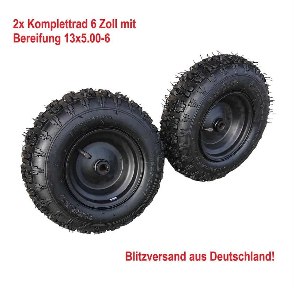 Komplettrad 2x Felge 6 Zoll hinten schwarz mit Reifen 13x5.00-6 ATV Kinderquad - Bild 2 von 4