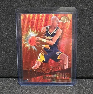 SkyBox 1996 Dynamic Insert Reggie Miller #D7 Indiana Pacers NBA Trading Card