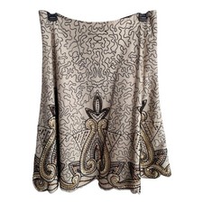 Anthropologie x Basil  Maude NEW Sequin and Bead Embellished Boho Flare Skirt 6