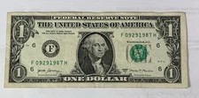BIRTHDAY/ANNIVERSARY $1.00 CURRENCY Note 09-29-1987