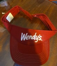 Wendy's Employee Visor Cap Adjustable Dark Red Dave Thomas Foundation READ