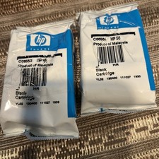 Genuine HP 56 Black Ink Cartridge C6656A OEM Foil Sealed 2 Pack Exp 11/10/27