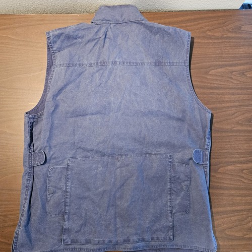 Vintage 80's Banana Republic Vest Mens L Blue Safari Hiking Photography Hooded - Picture 5 of 6