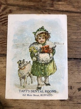 Antique Victorian Trade Card 1880s Taft’s Dental Rooms Buffalo Ny False Teeth