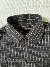 Line A Dome Cotton Stripe Black Long Sleeve Dress Shirt XL