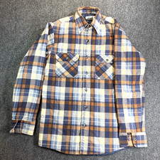 VTG 70s Sears Perma Prest Fieldmaster Quilted Flannel Shirt Mens Medium