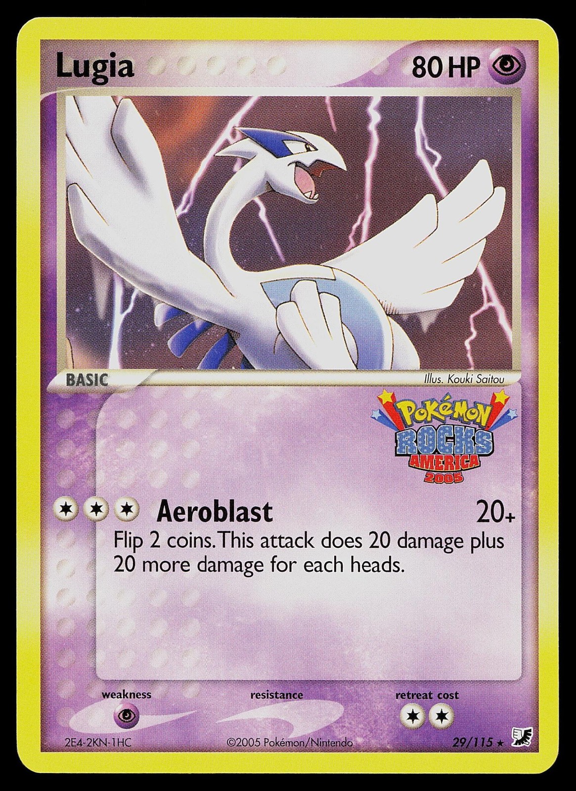 Pokemon Card - Lugia Pokemon Rocks America 2005 Promo 29/115 Rare Stamped