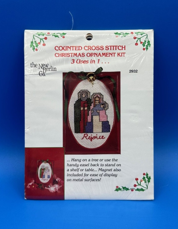Rejoice New Berlin Counted Cross Stitch Ornament Kit 2932 Jesus Mary Joseph Qty2
