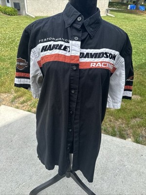 Harley-Davidson Performance Racing  Biker Button-up Shirt Sz L
