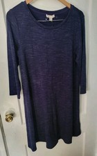  LILA ROSE women L Navy Knit T-shirt Dress Lounge Relax Wear Vacation Casual 