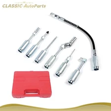 New 7pc Grease Gun Adapter Set Lubing Hose Fitting Zerk Tip Assortment Kit