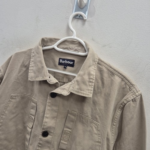 Barbour Deepdale Cargo Beige Utility Chore Cotton Overshirt Shirt Jacket Size XL - Picture 2 of 10