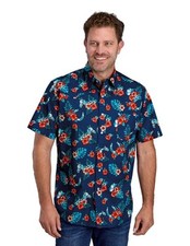 Roper Western Shirt Mens S/S Hawaiian Print Blue 03-002-0064-0250 BU