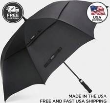 Large Golf Umbrella Windproof Double Canopy Vented Automatic Open Extra Oversize
