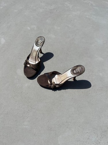Christian Dior | S/S 2001 John Galliano Camouflage Pattern Logo Mules (35.5) - Picture 6 of 8