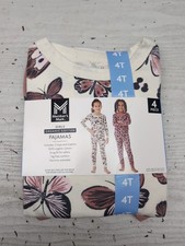 Members Mark 4 Piece Organic Cotton Girls PJ  s Set Sz 4T Butterfly Theme A30