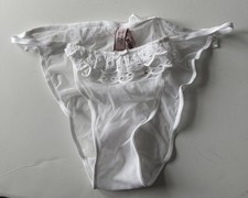 Victoria's Secret Women Medium White Dream Angels Sheer Lace String Bikini Panty