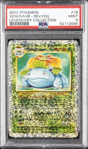 2002 POKEMON LEGENDARY COLLECTION #18 VENUSAUR-REVERSE FOIL PSA 9