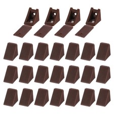 50 Pcs 17x20x20mm Dark Brown Plastic Corner Braces L-Shape Right Angle Brackets