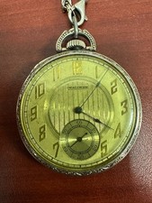 Stunning Vintage Rare 14K Gold Filled Waltham Pocket Watch W Silver Heavy Fob