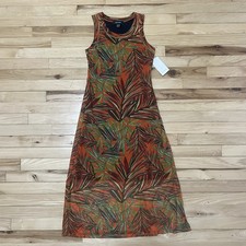 Karen Kane Mango Tango Tropical Print Mesh Midi Dress PETITE SMALL