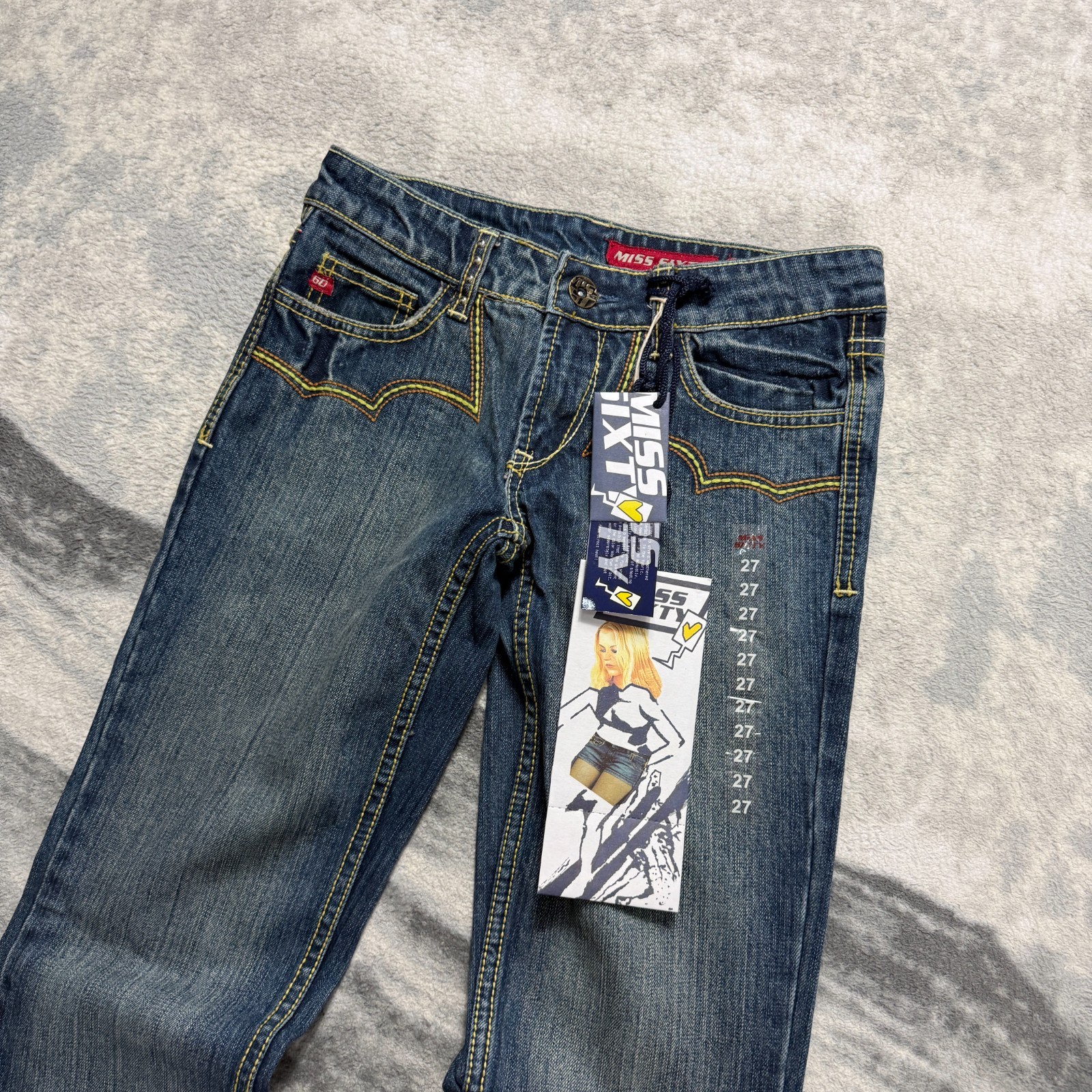 Vintage Miss Sixty 2000s Y2K 'Eden' Blue Studded Bootcut Low Rise Size 27 Jeans image 6