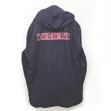 Nouveau Supreme Supreme EAT THE RICH DENIM SWEAT À CAPUCHE CHEMISE denim veste sweat à capuche