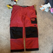 Snickers Work Trousers 3312 Craftsmen DuraTwill Non Holster Sz 112 W41” L30” Red