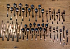 Lot of 47 pieces Hampton Forge Signature Flatware Copper Tone