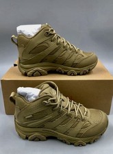 MERRELL WORK Men's Moab 3 Mid Tactical Waterproof Work Boot Dark Coyote Size 3.5