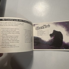 Shockwave Nintendo NES Manual W/ Reg Card Only In Great Condition 1990 Vintage