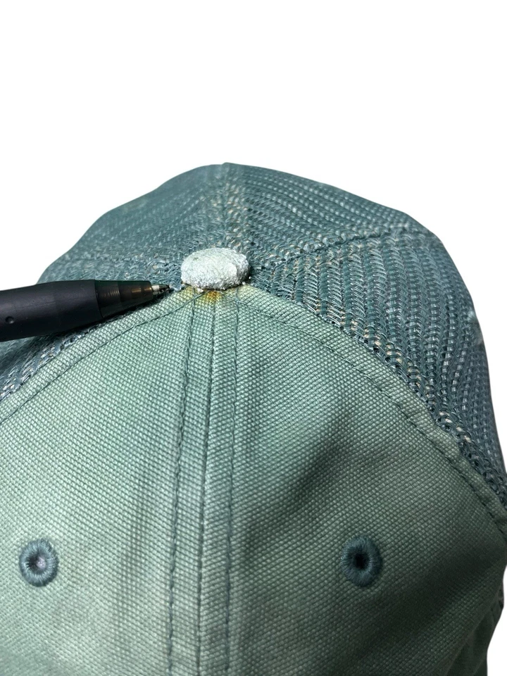 Gorra de trabajo Carhartt verde claro malla trasera ajustable - gorra de béisbol usada Trucker Foto 3 de 4