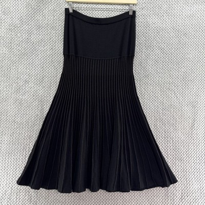 Peruvian Connection Dress Womens M Black Brown Baby Alpaca Knit Strapless Aline