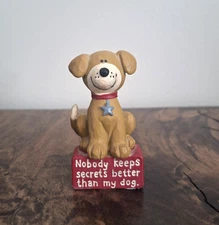 Blossom Bucket Dog Shelf Sitter Figurine B.Lloyd Nobody Keeps Secrets Better