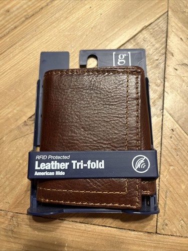 George Men's Leather Bifold Wallet with Wing, RFID Protected. New.
