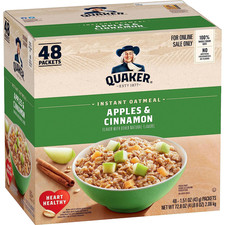Instant Oatmeal, Apples and Cinnamon, Individual Packets 48 Count of 1.51 Oz Pa