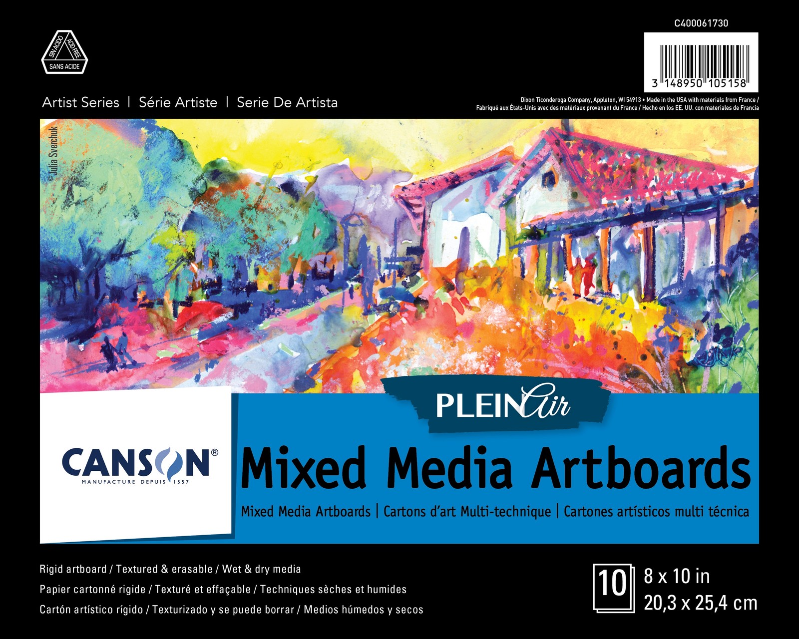 Canson Artist Series Plein Air Mixed Media Artboards 8"X10"-