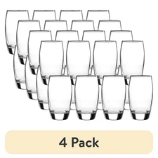 (4 pack) Mainstays Ellendale Drinking Glasses, 16 Ounces, Set of 8