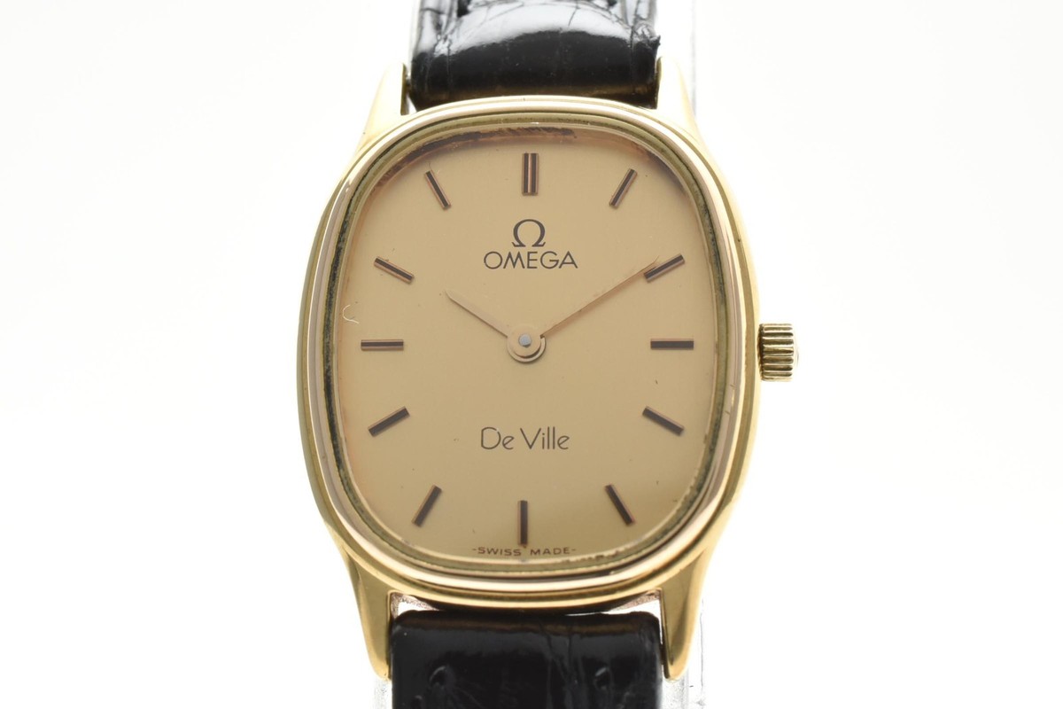 OMEGADe Ville Quartz レディース Vintage[ MINT ] Omega De Ville Cal.1455 591.0381 Gold Qz 19mm